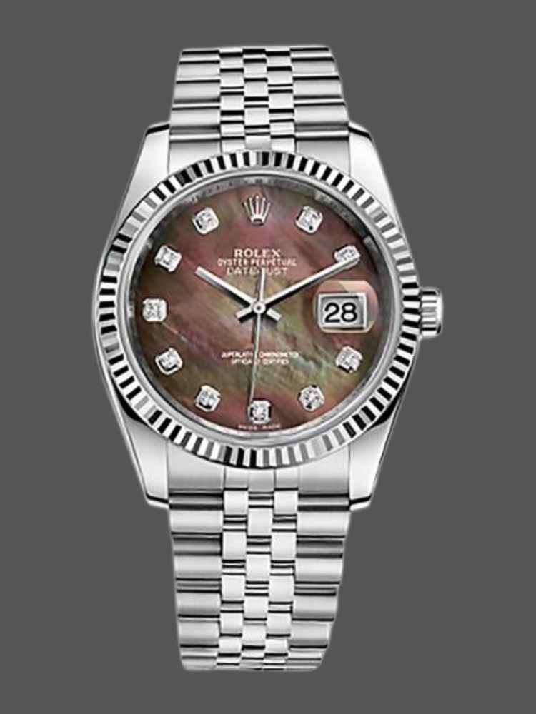 Black MOP Diamond Dial Date