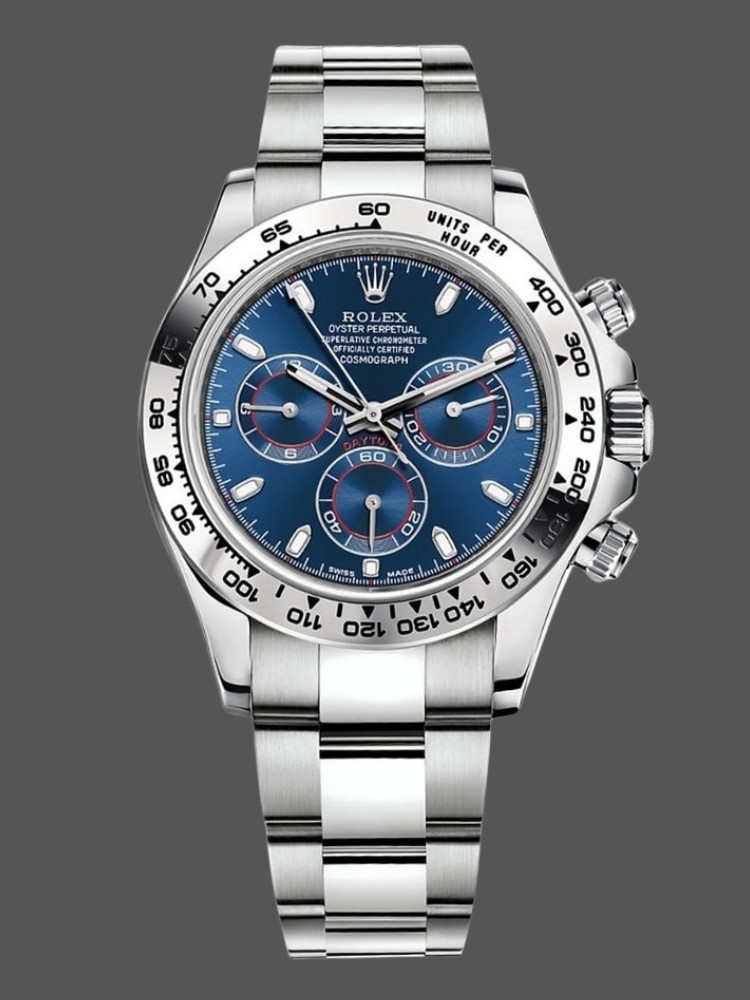 Blue Index Dial White Gold 40mm Men