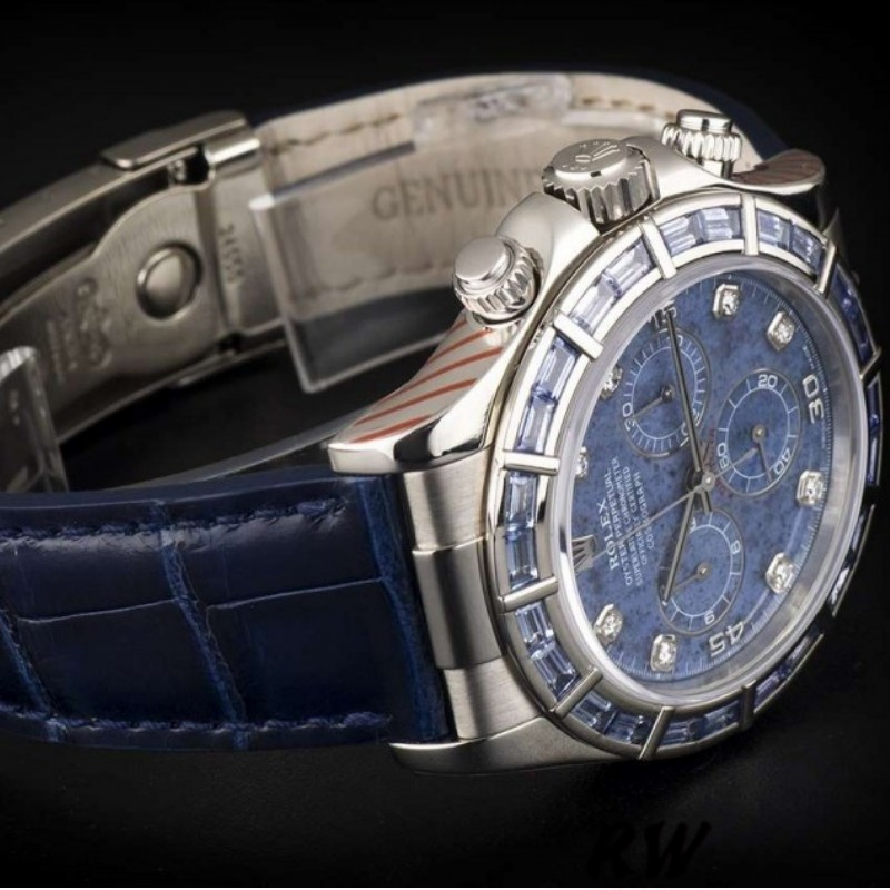 Sodalite Baguette Diamond Bezel Chronograph 40mm Mens