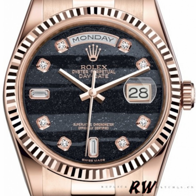 Everose Gold Diamond Ferrite Dial Date