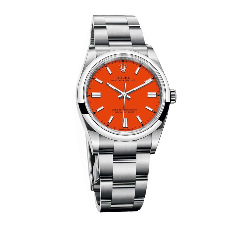 Red Dial Stainless Steel 39mm Men
