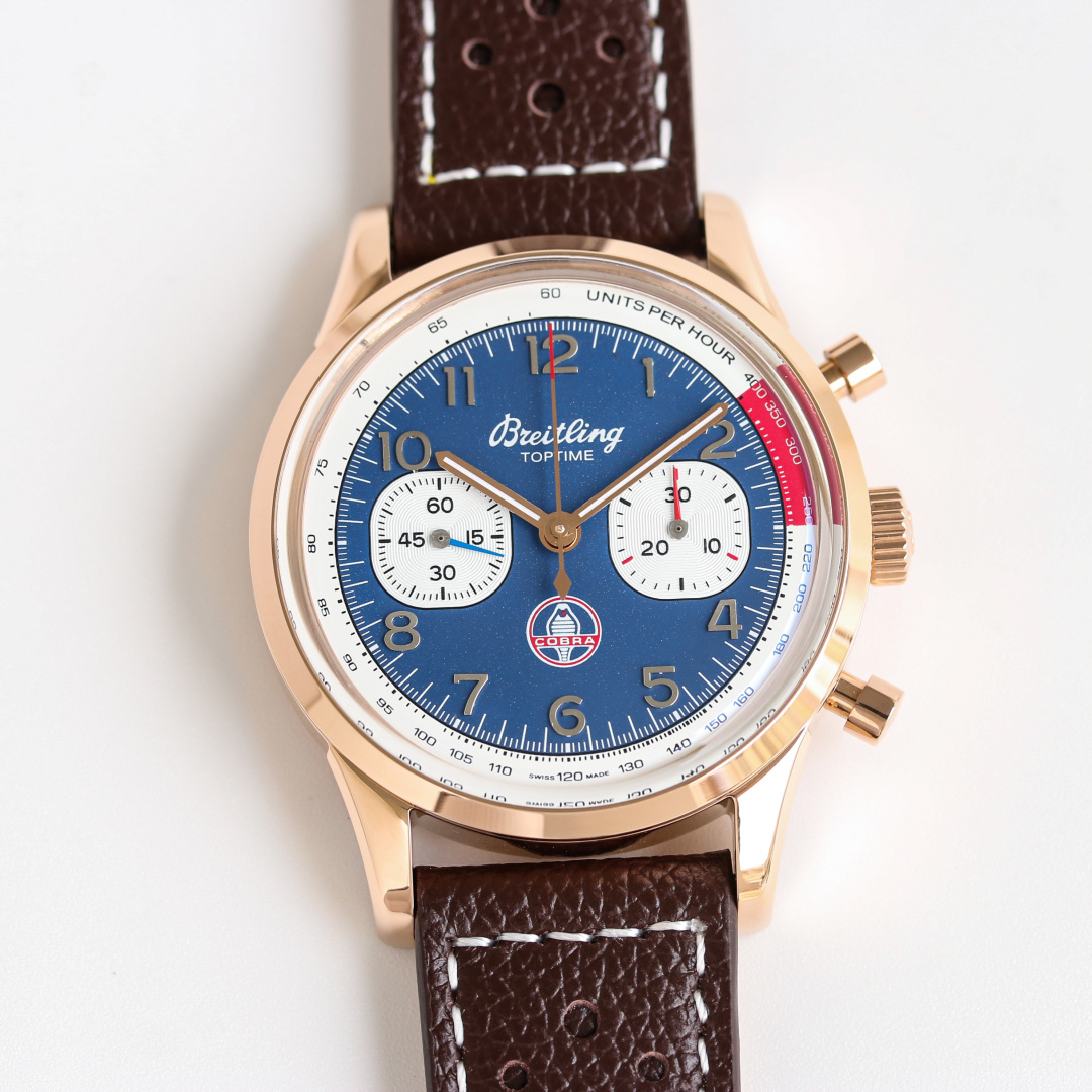 Vintage Racing Chronograph | 42mm Rose Gold-Toned Case with Arabic Numerals