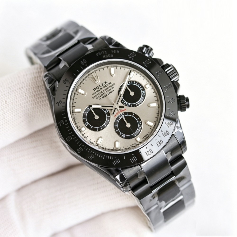 Ghost Dial Chronograph Watch - Black Ceramic Bezel 40mm Automatic Racing Timepiece