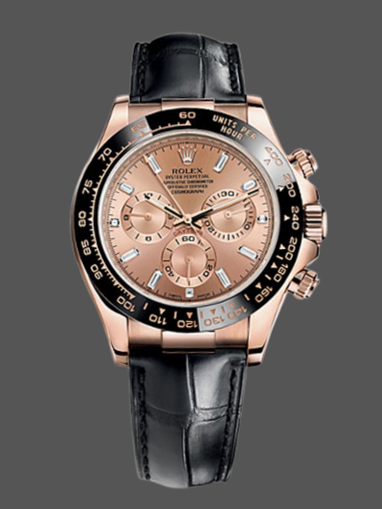 Rose Gold Racing Chronograph Pink Dial 40mm Mens
