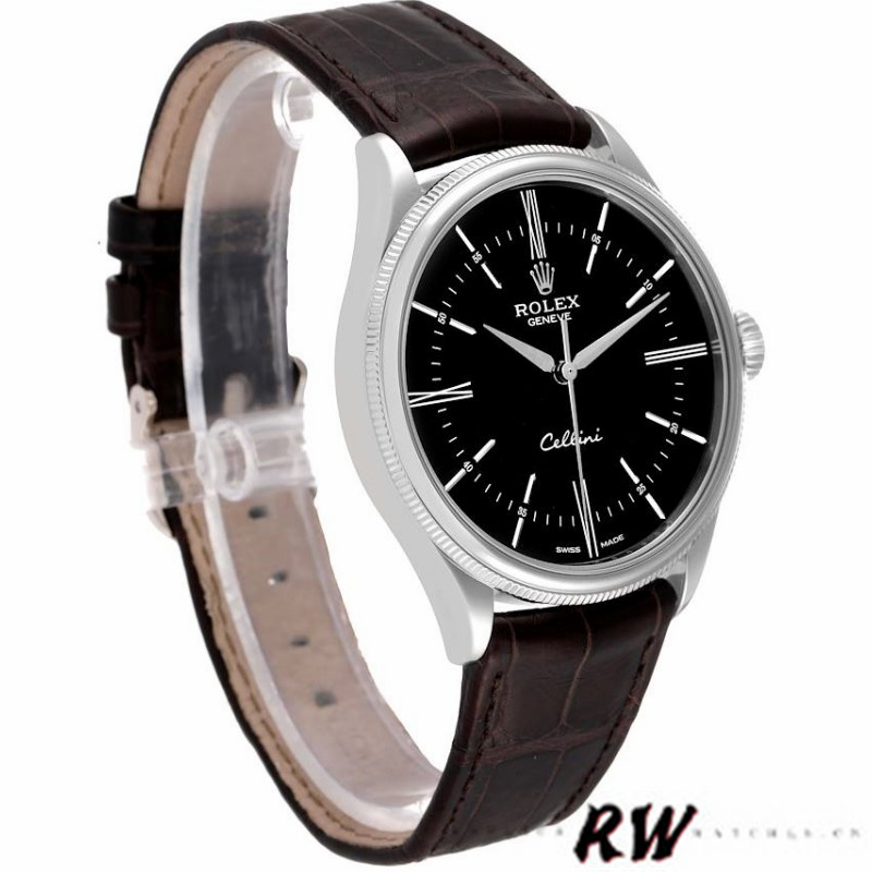 Brown Leather Strap Black Dial