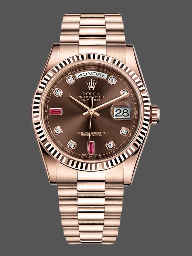 Rose Gold Chocolate Brown Dial Date