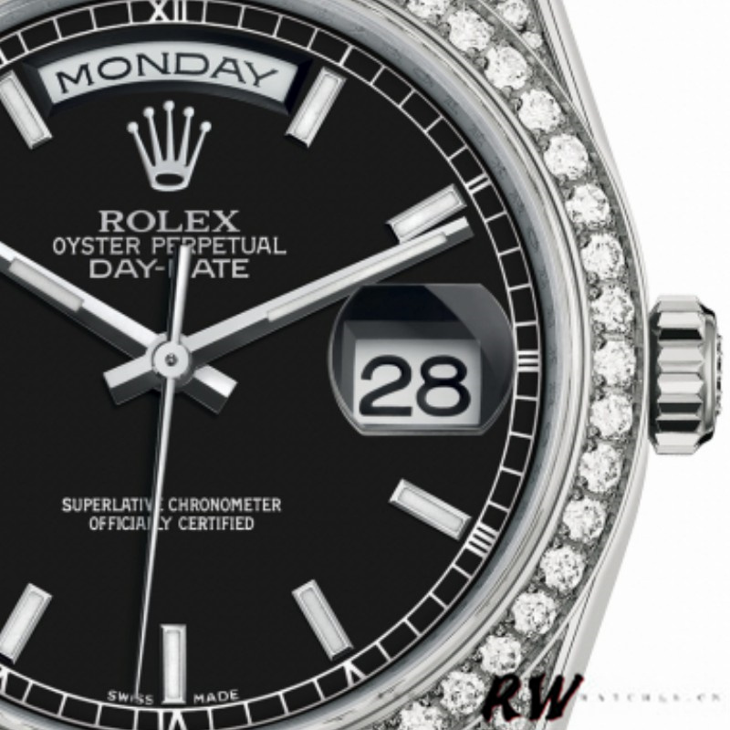 White Gold Black Index Dial