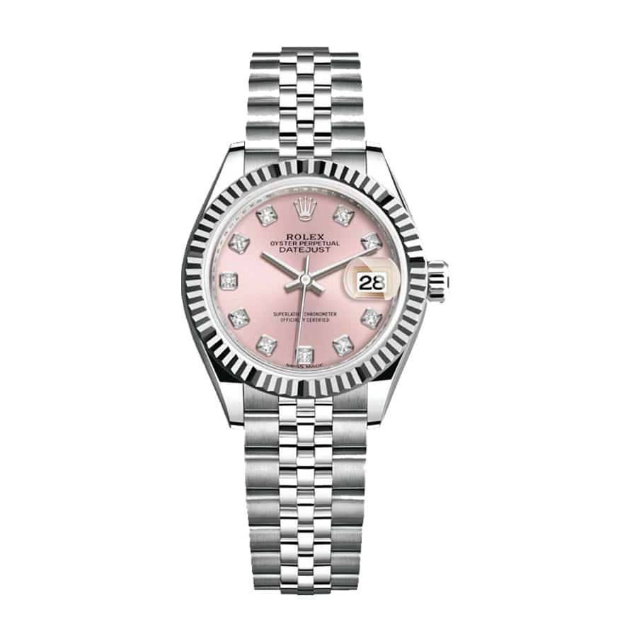 Pink Dial Stainless Steel 34mm Unisex
