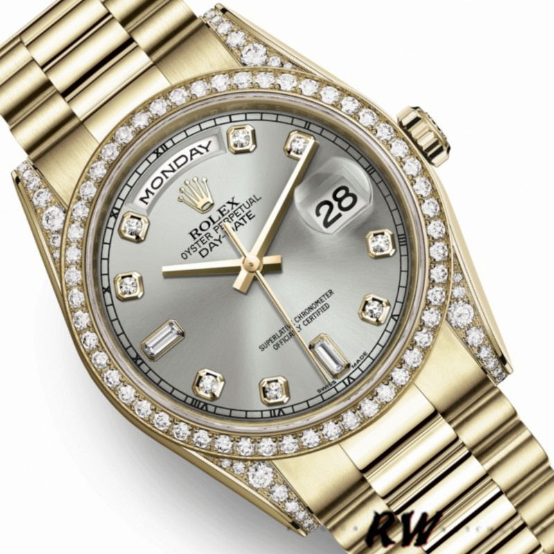 Yellow Gold Silver Diamond Dial