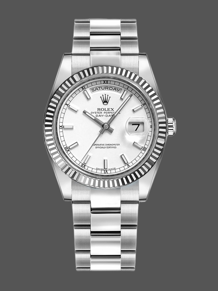 White Gold White Dial Date