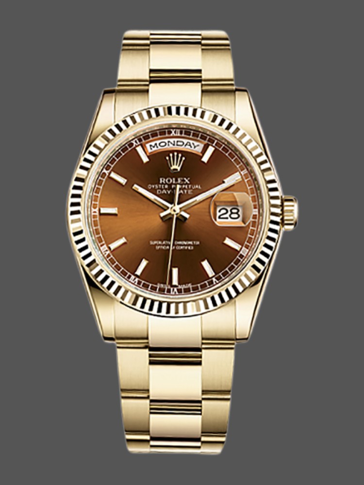 Index Cognac Dial Fluted Bezel Date