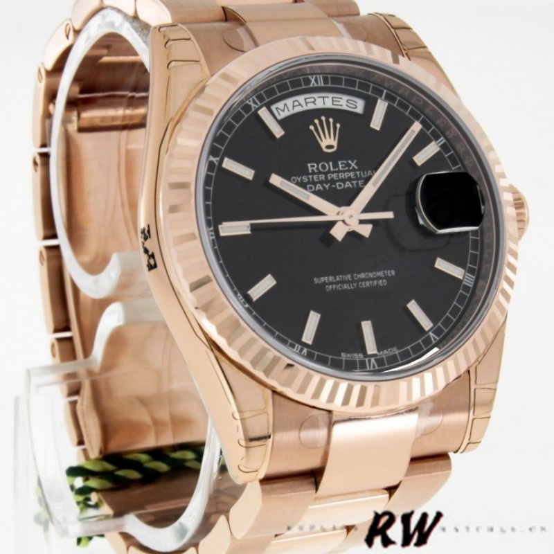 Black Dial Fluted Bezel Date