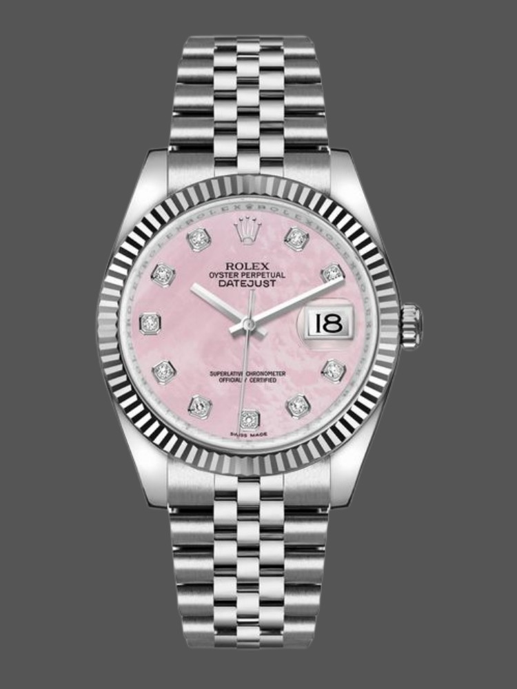 Pink MOP Diamonds Dial Date