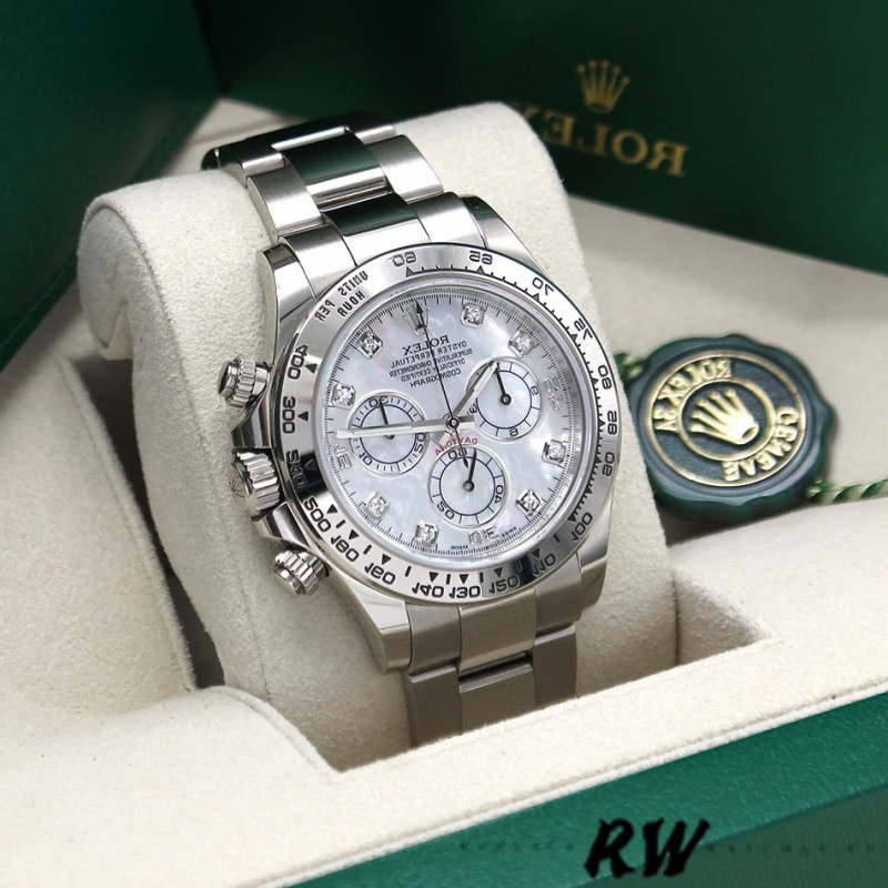 White Mother Of Pearl Dial White Gold 40mm Men
