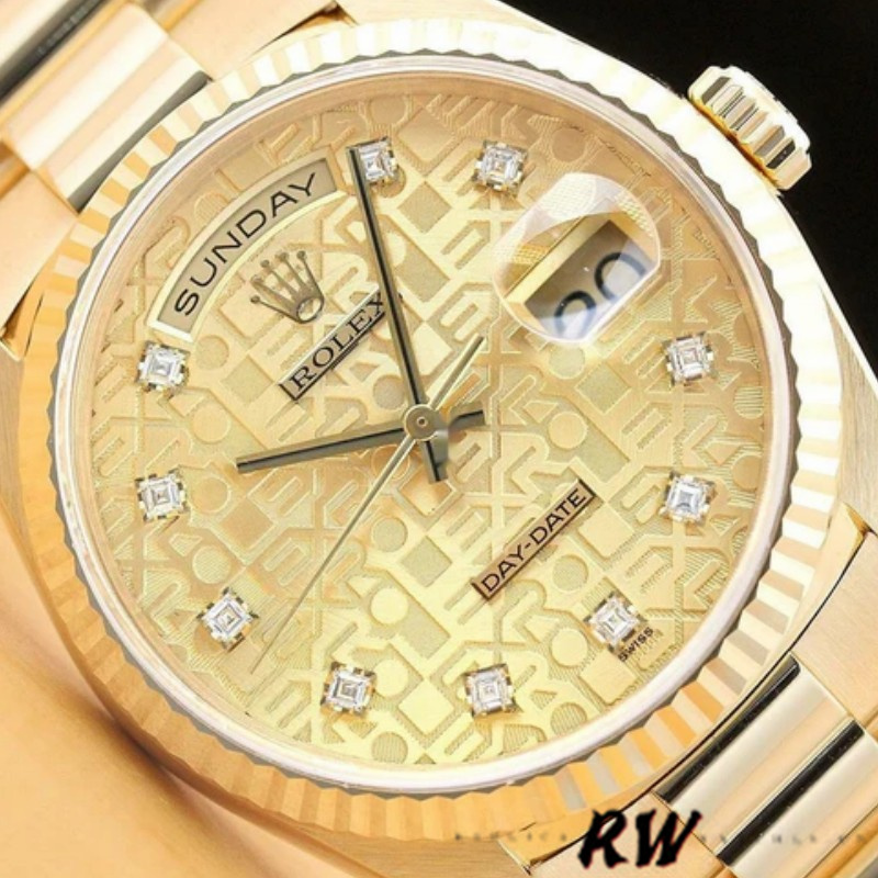 Yellow Gold Champagne Jubilee Diamond Dial Date