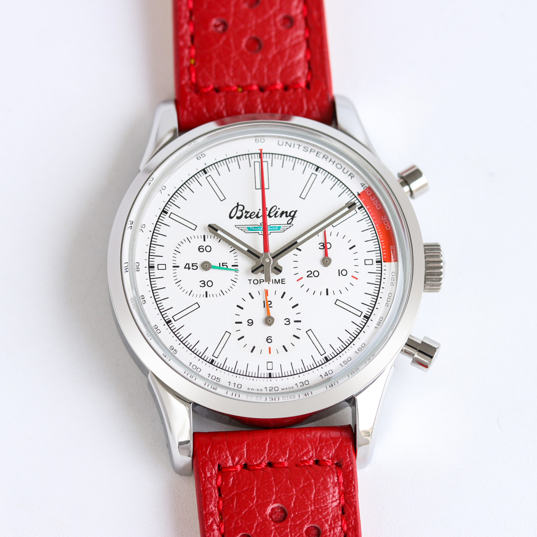 Vintage Racing Chronograph | 42mm Stainless Steel Case Clean White Stick Marker