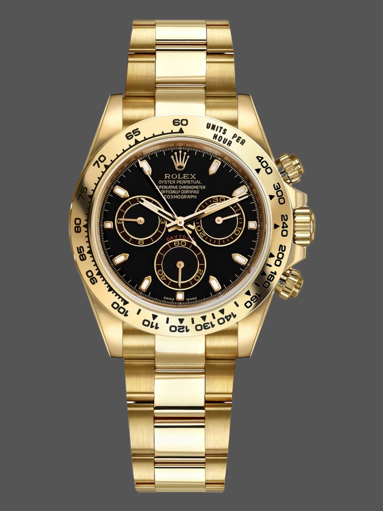 Black Index Dial Yellow Gold 40mm Men