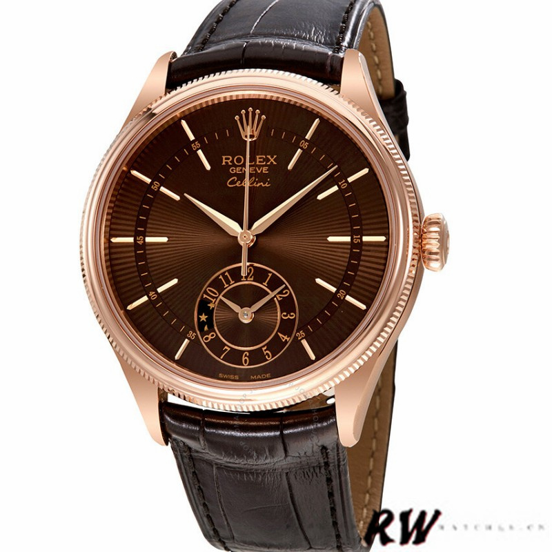 Brown Guilloche Dial Brown Leather Strap