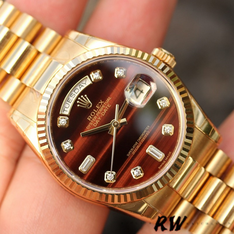 Yellow Gold Diamond Bulls Eye Dial Date
