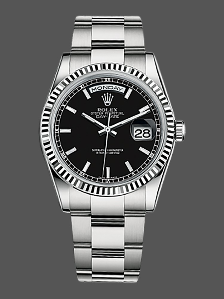Black Dial Fluted Bezel Date