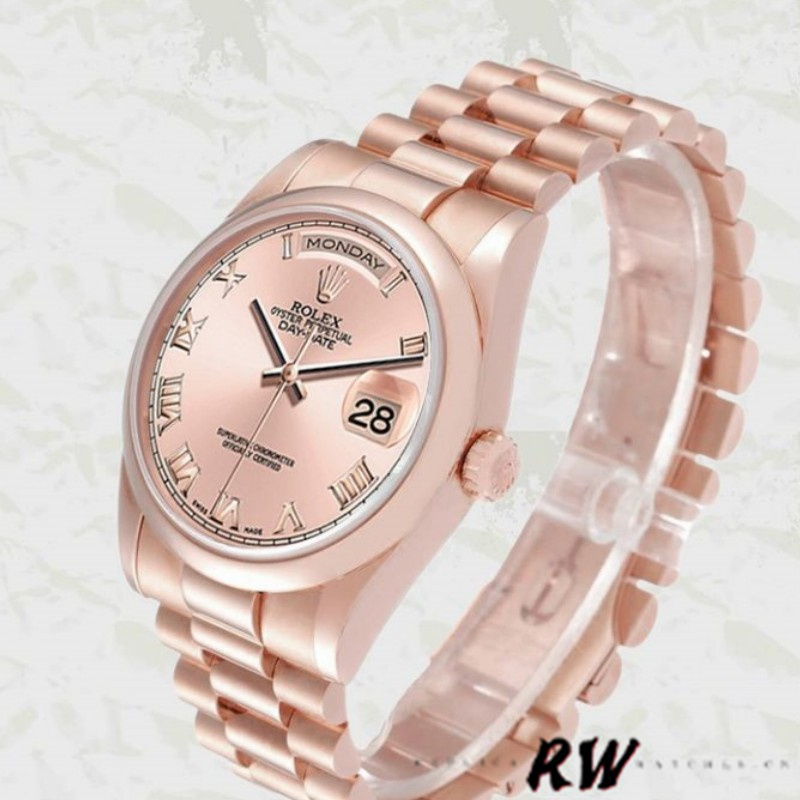 Pink Dial Rose Gold Date 36mm Unisex