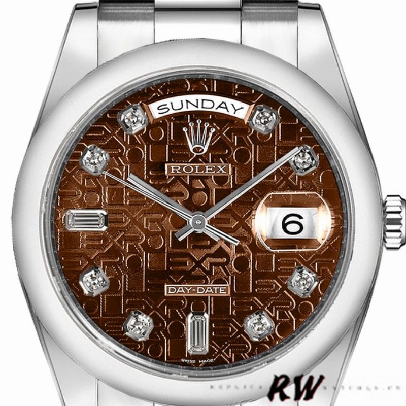 Chocolate Brown Dial White Gold Link Bracelet 36mm Unisex