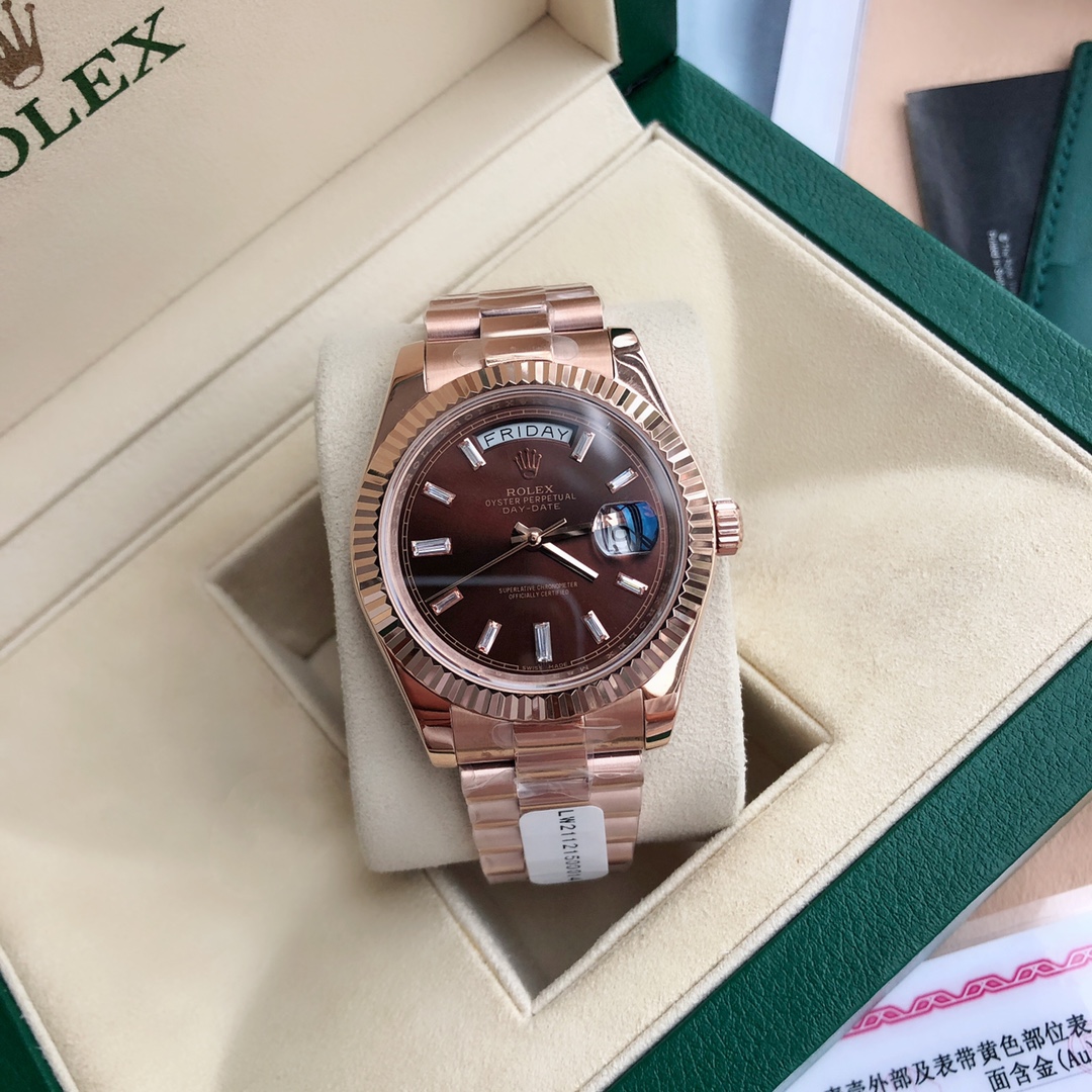 Everose Gold Case Chocolate Dial Date