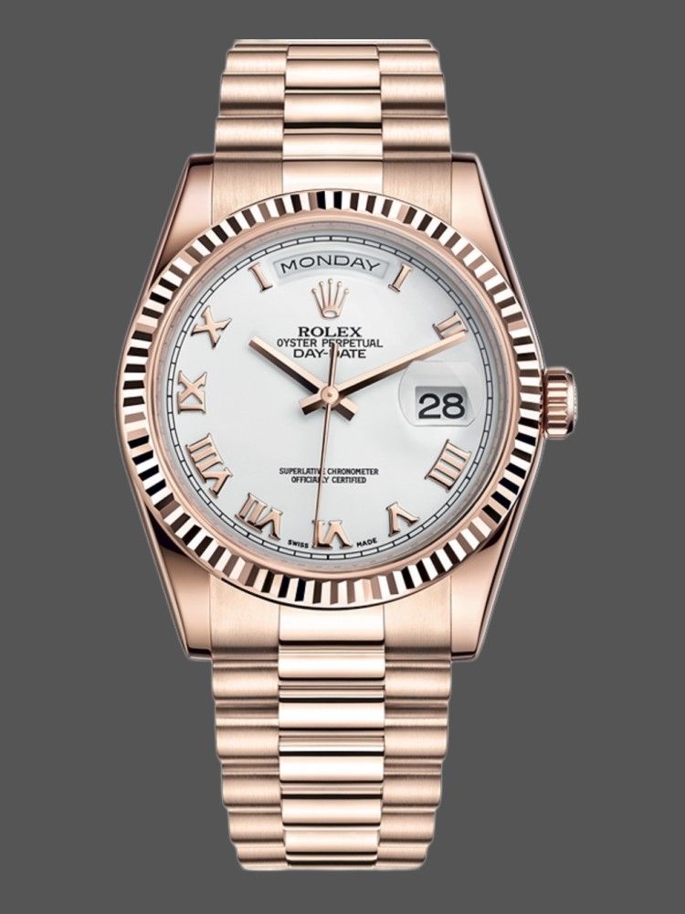 White Dial Fluted Bezel Date