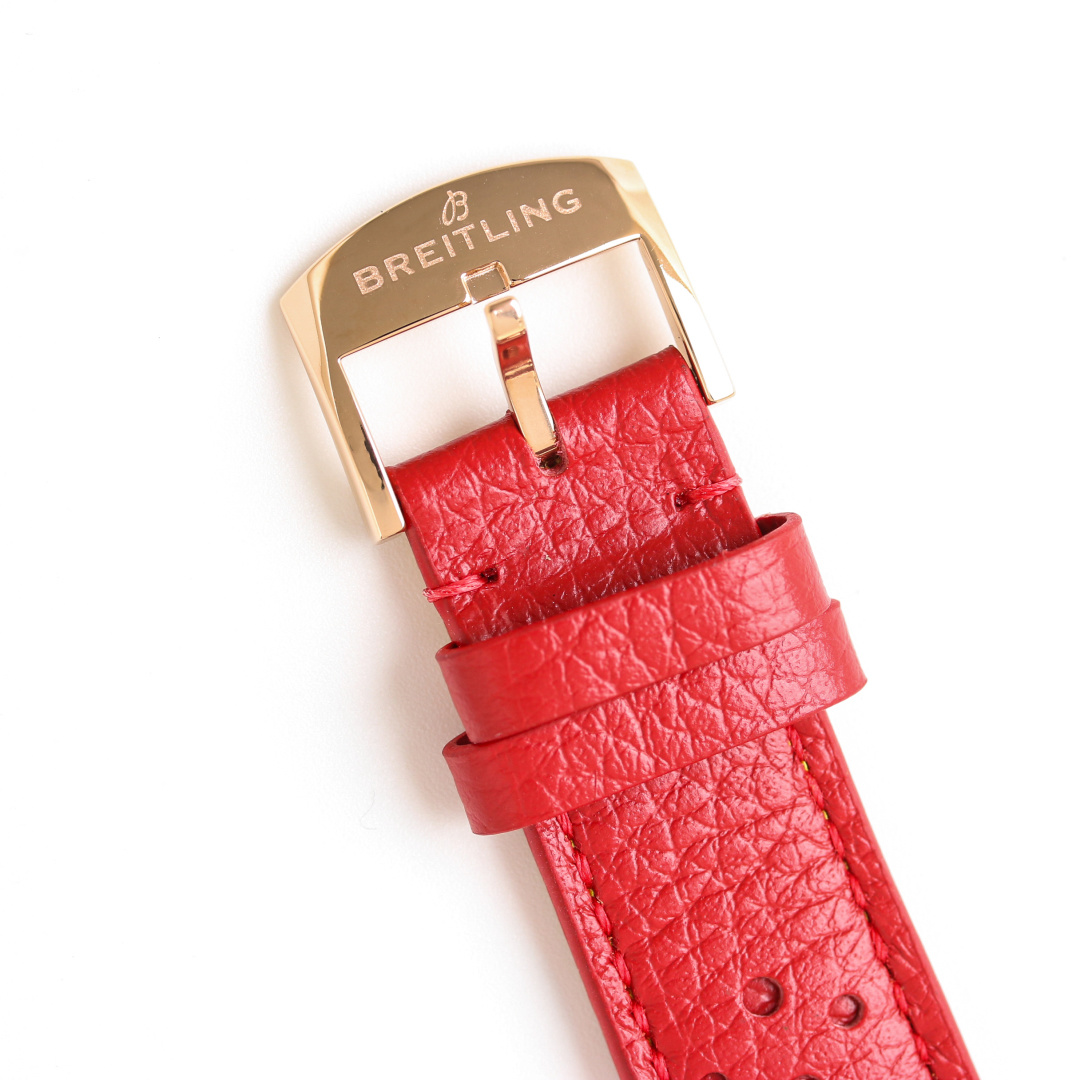 Vintage Red Stripe Chronograph | 41mm Rose Gold-Toned Case