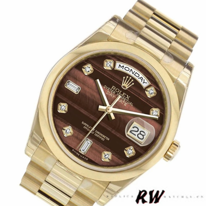 Bullseye Diamond Dial Yellow Gold Date 36mm Unisex