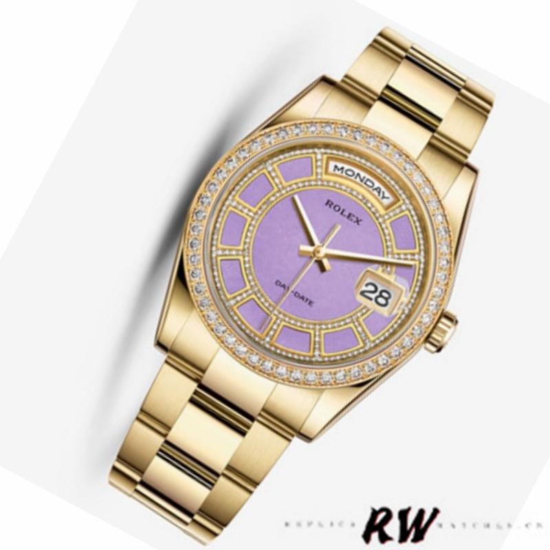 Lavender Jade Carousel Dial Yellow Gold Date