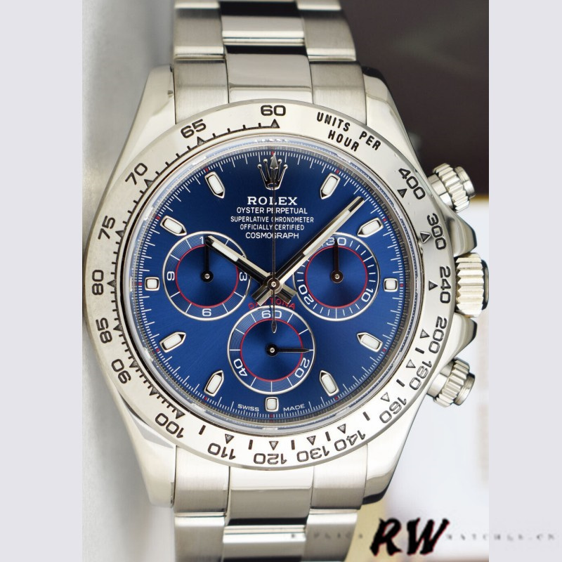 Blue Index Dial White Gold 40mm Men