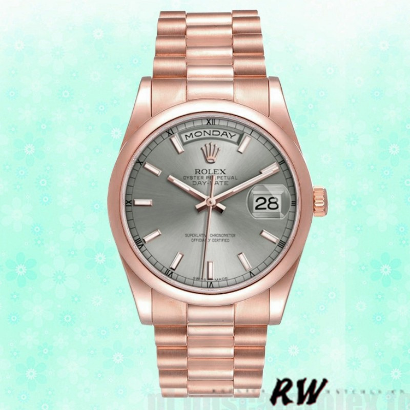 Rose Gold Rhodium Grey Dial Date