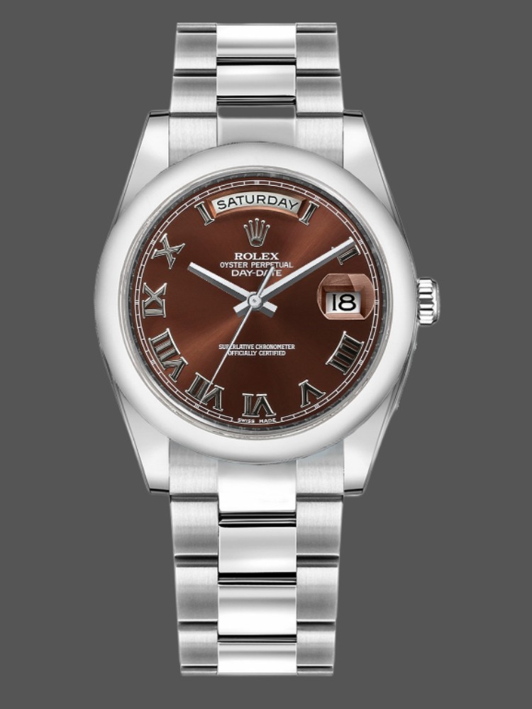 Chocolate Brown Diamond Dial White Gold Date 36mm
