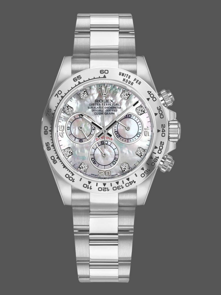 White Mother Of Pearl Dial White Gold 40mm Men