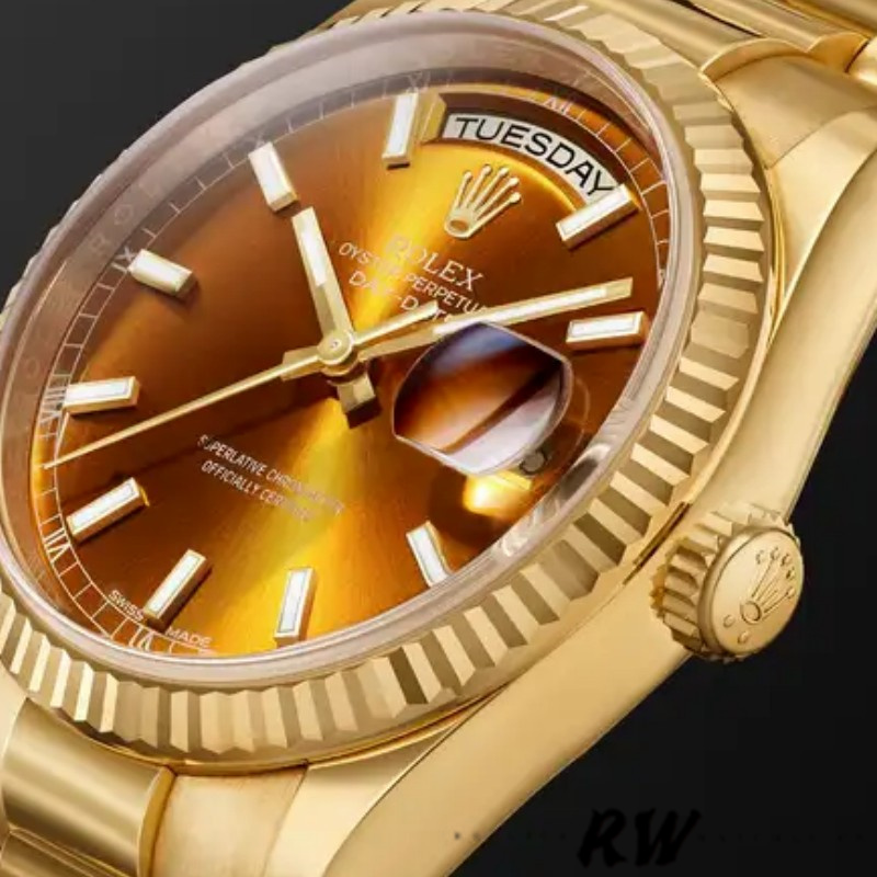 Index Cognac Dial Fluted Bezel Date