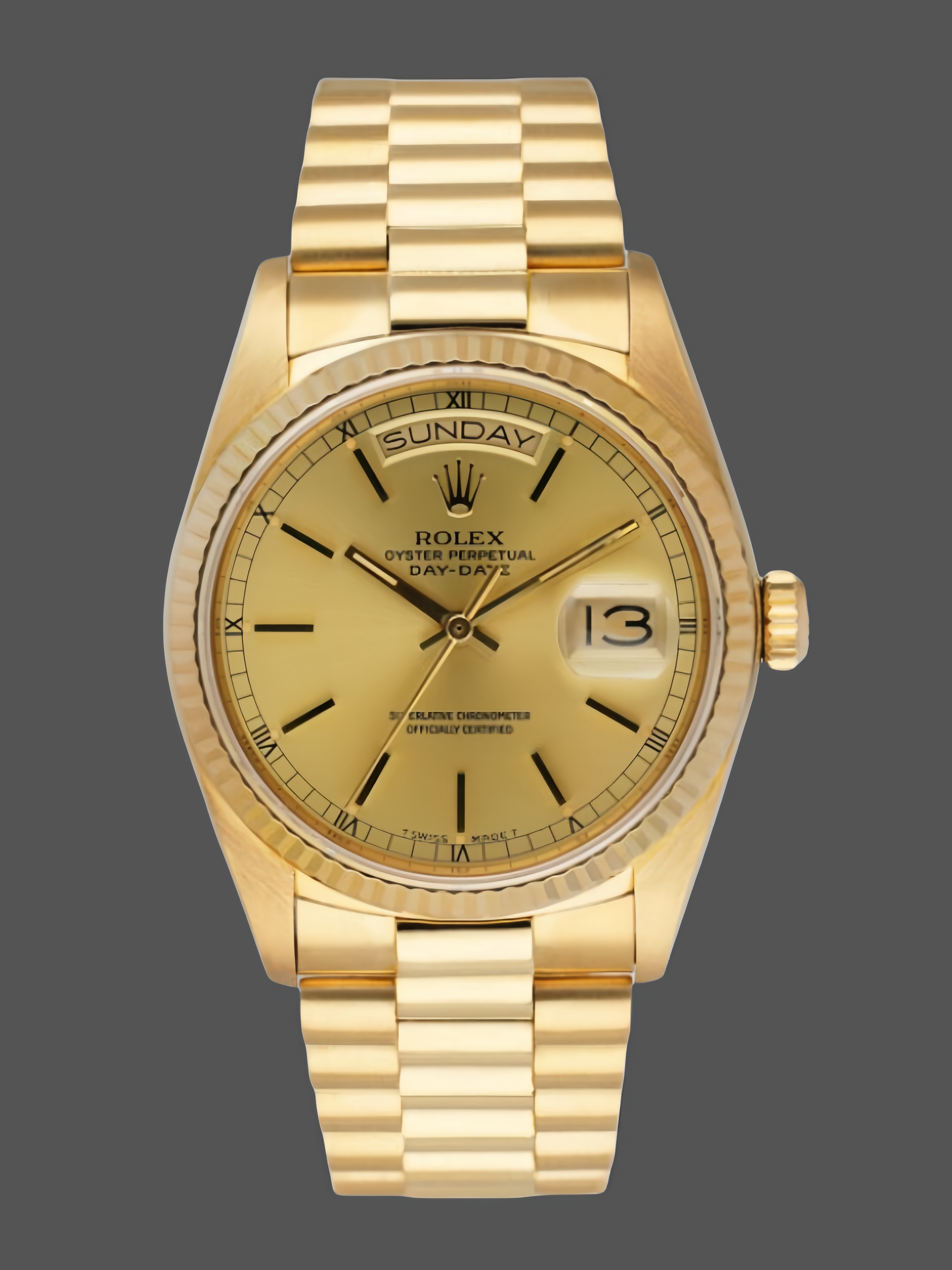 Champagne Dial Gold Indexes Date