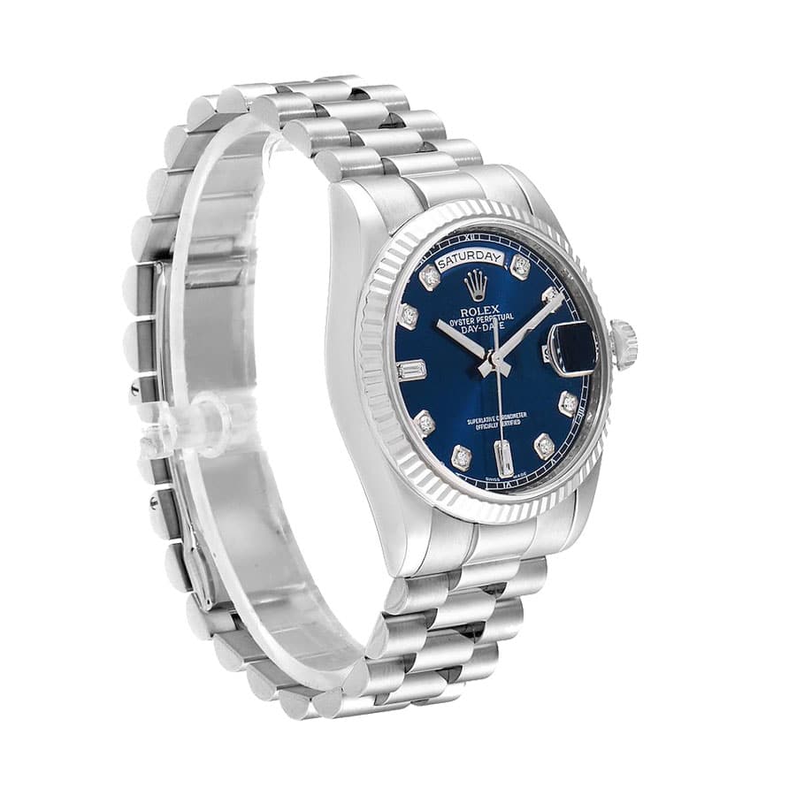 Blue Diamond Dial White Gold 40mm Men
