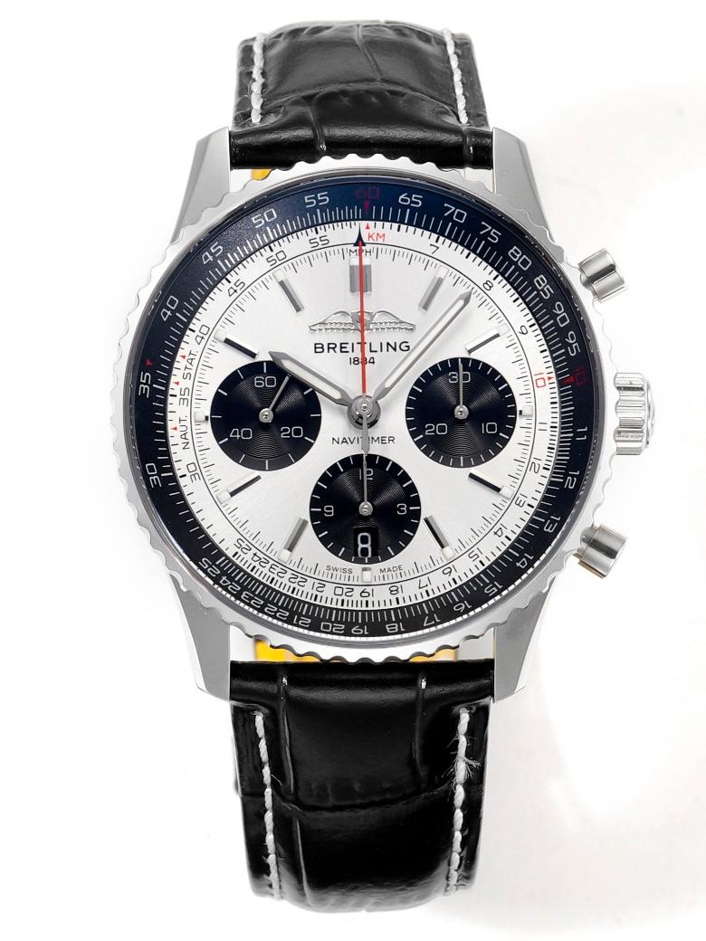 Deep Blue Bezel Racing Chronograph White Dial Automatic Watch