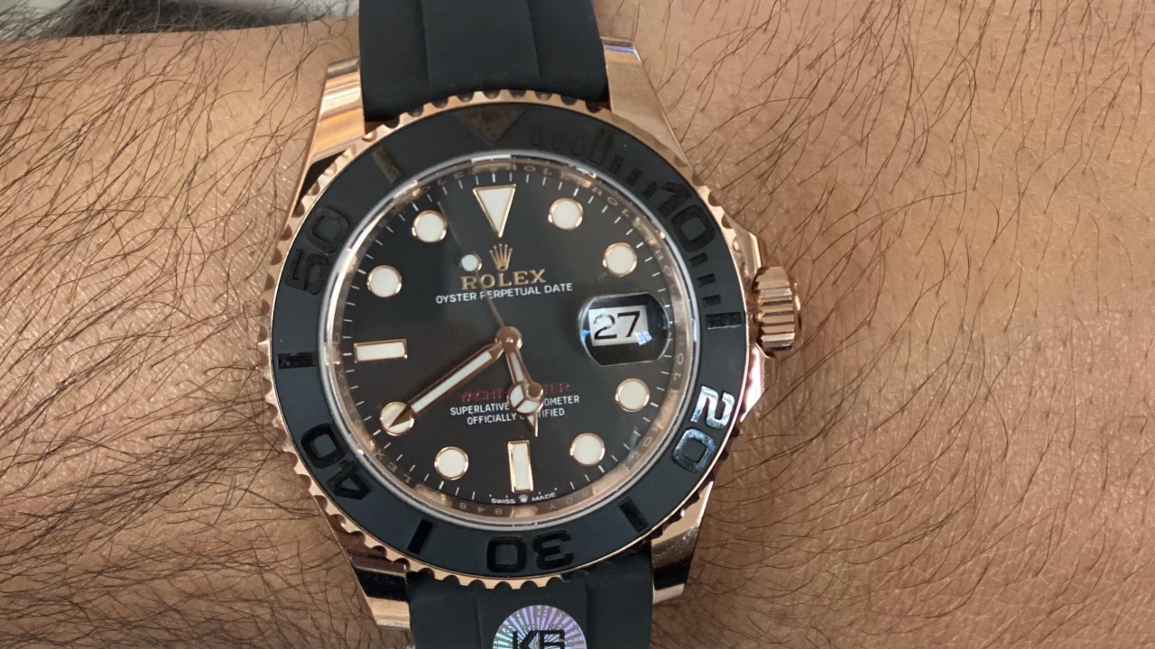 Rose Gold Sport Chronograph Black Dial 40mm Mens