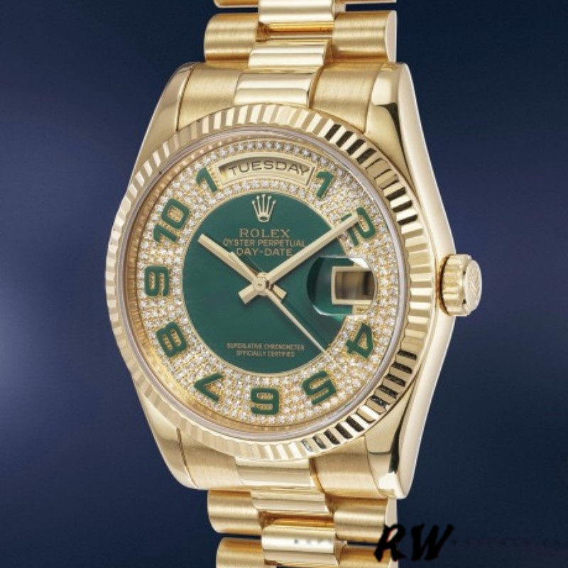 Green Diamond Pave Dial Date