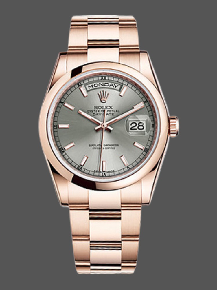 Grey Dial Rose Gold Date 36mm Unisex