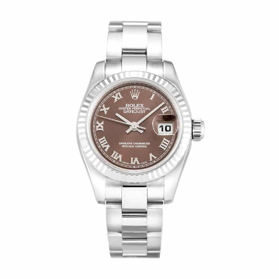 Silver Dial Fluted Bezel Yellow Gold 28mm Lady