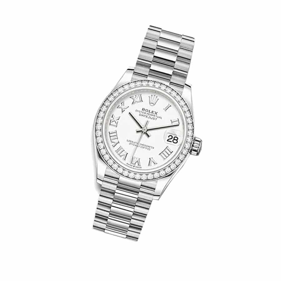 Diamond Bezel Diamond Dial Yellow Gold 28mm Lady
