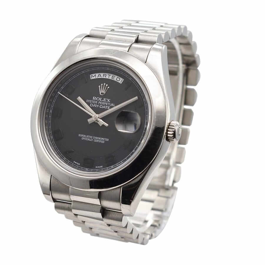 Black Dial Platinum 40mm Men