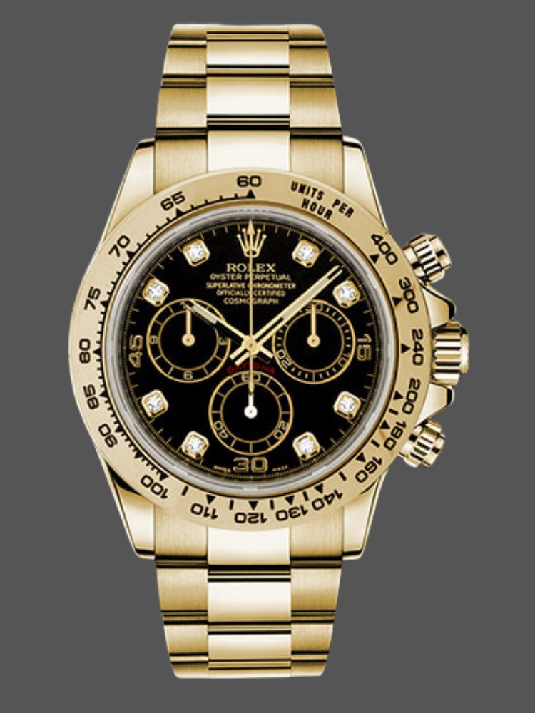 Yellow Gold Black Diamond Dial 40mm Men