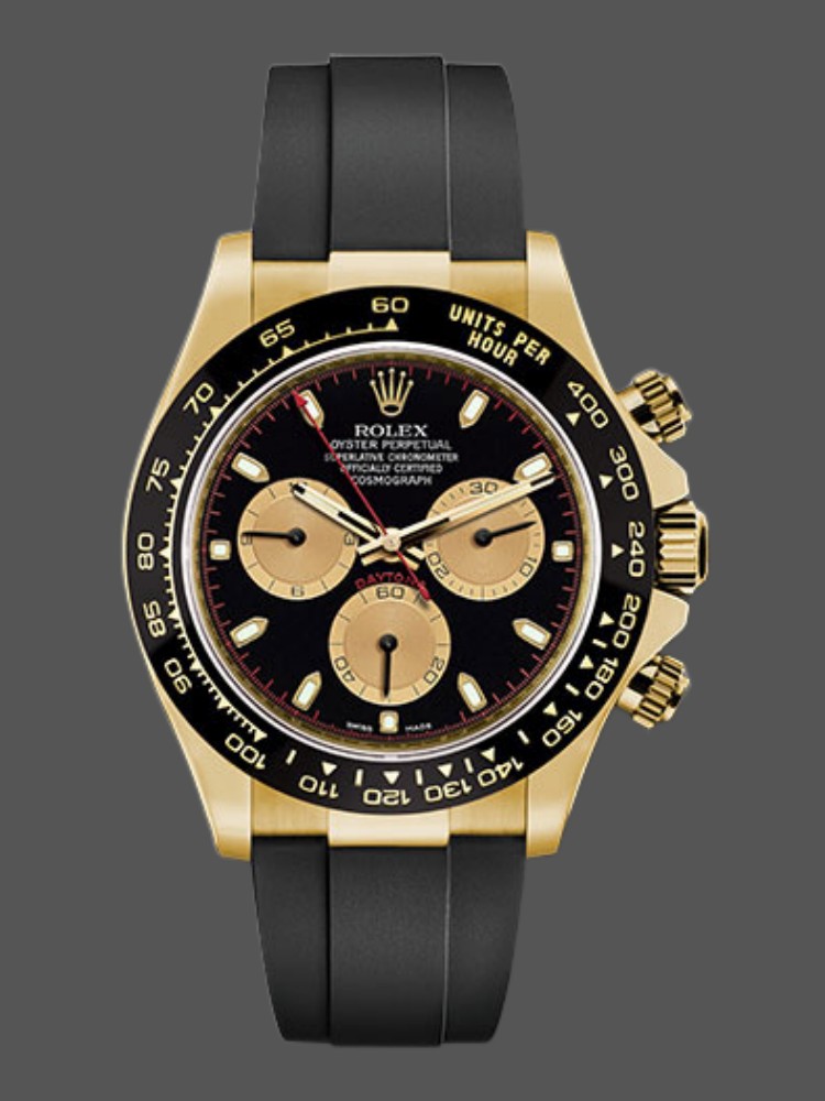 Yellow Gold Black Dial Chronograph 40mm Mens