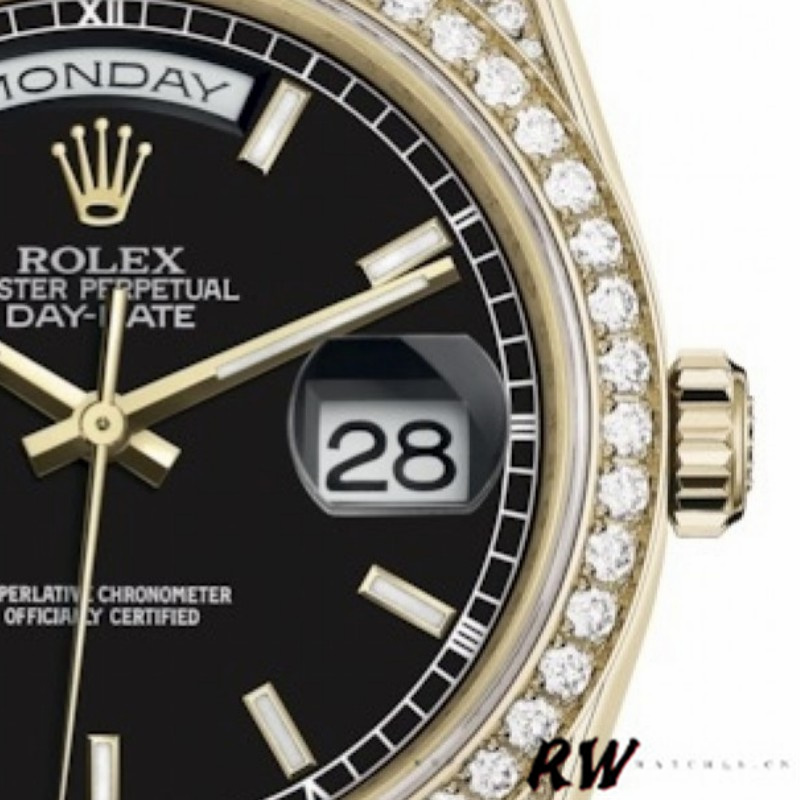Black Index Dial Yellow Gold Date