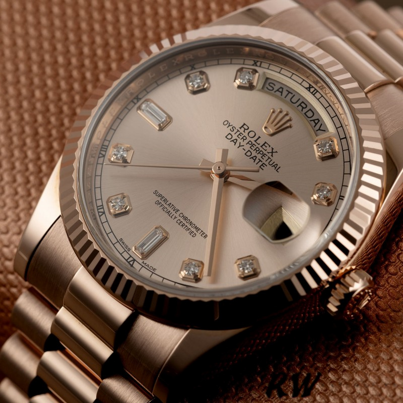 Rose Gold Champagne Diamond Dial Date