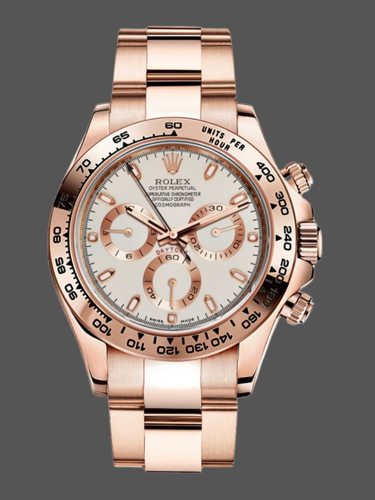 Rose Gold Racing Chronograph Ivory Dial 40mm Mens